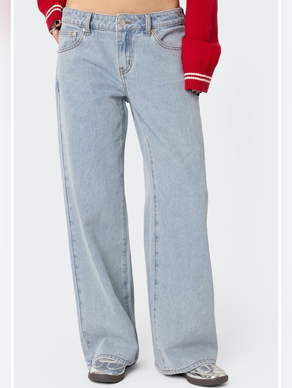 Edikted Light Wash Wide Leg Women’s Jeans Size: XS